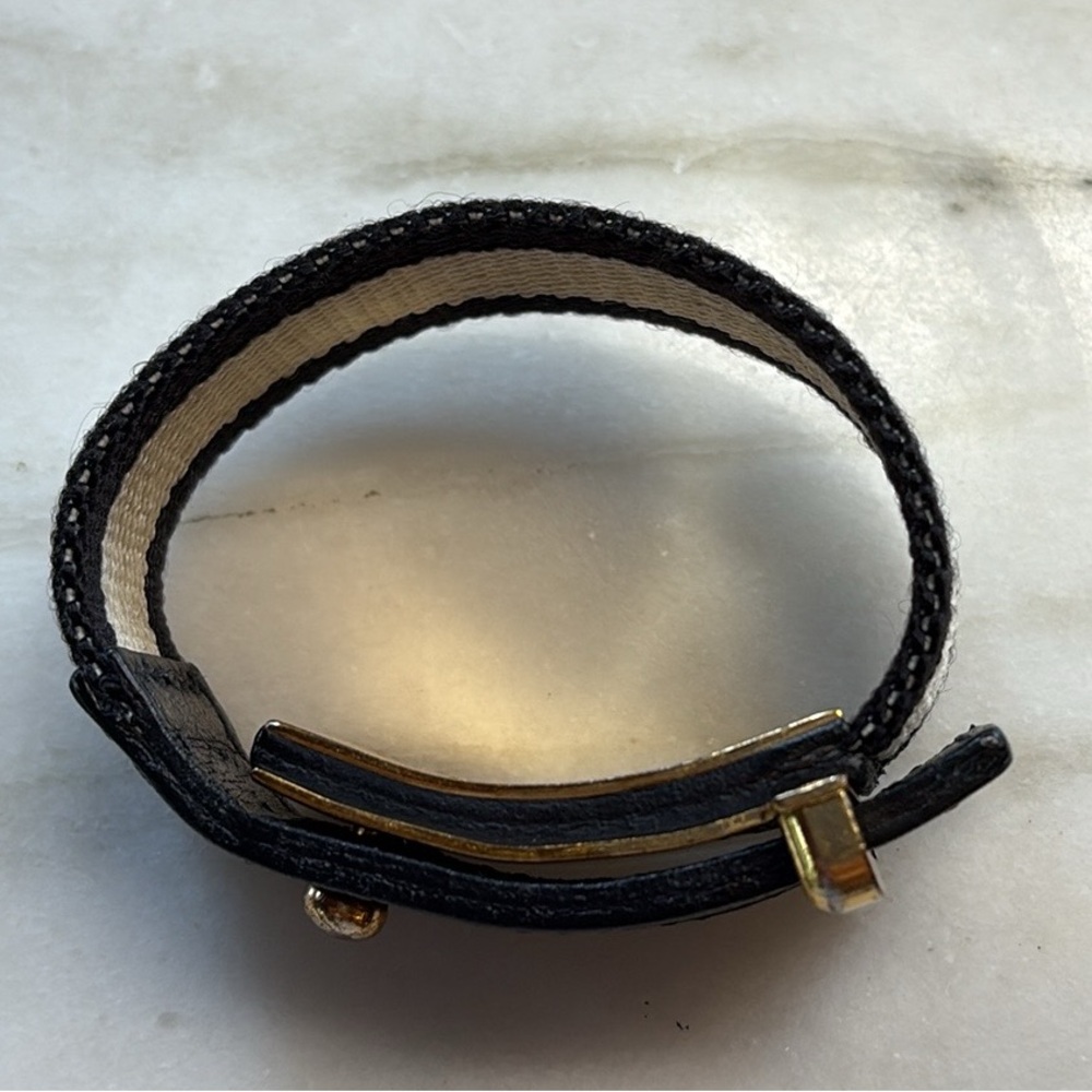 Marni bracelet, fabric with leather and metal hardware/closure, small. - Picture 2 of 16